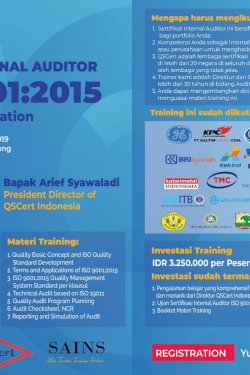 Training & Sertifikasi Internal Auditor ISO 9001:2015 QMS - Bandung